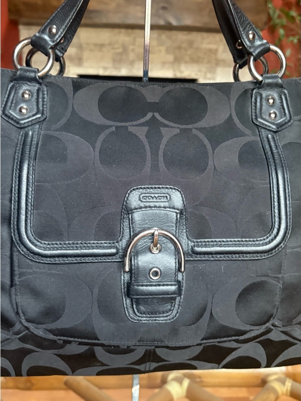 Coach Black Signature Tote Bag Like New - Picture 4 of 6